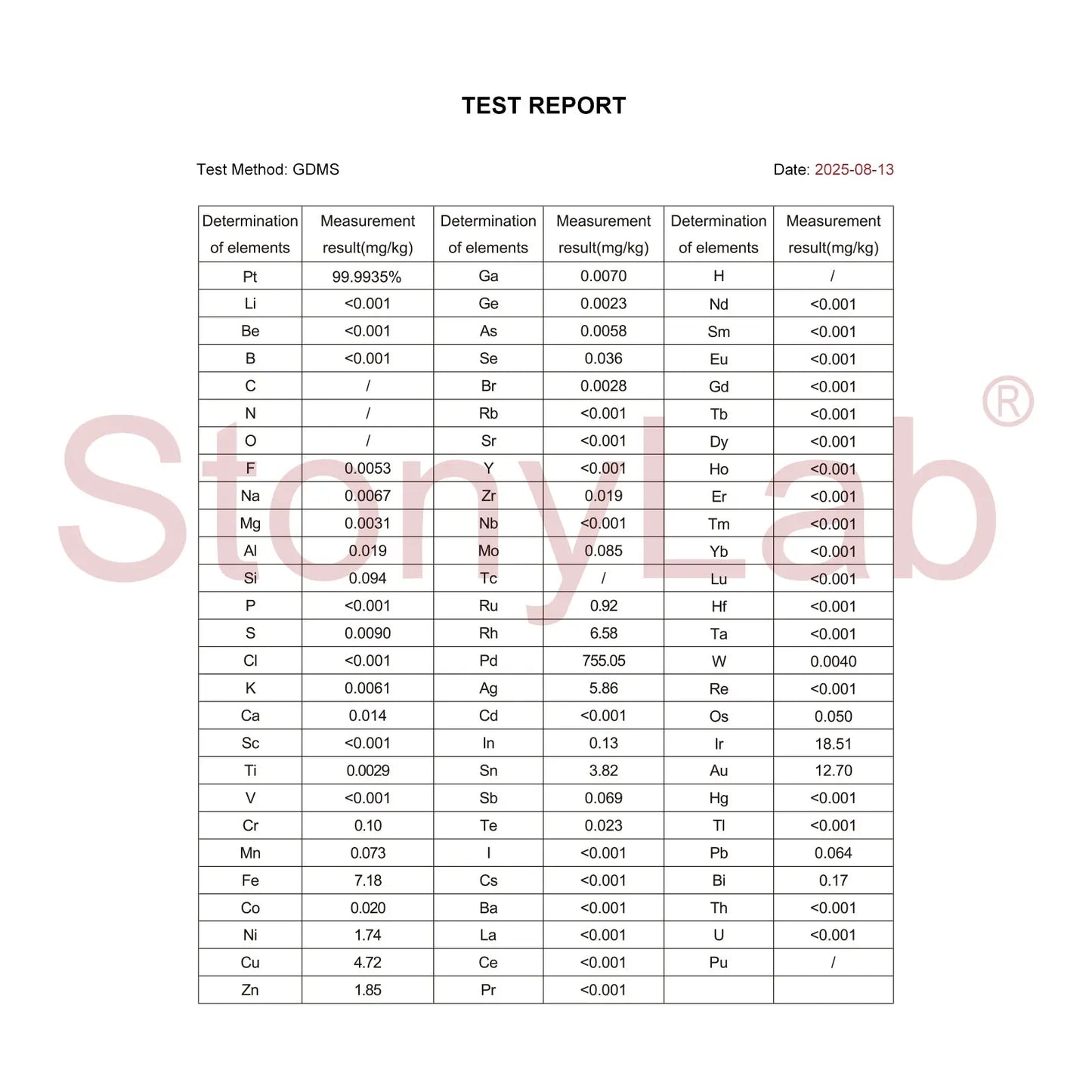 Platinum Sheet Electrode, 10x10x0.1 mm/10x15x0.1 mm/15x15x0.1 mm, >99.99% Purity, SGS Certified - GDMS Tested General Electrode - Sheet