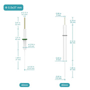 Side view and dimensional layout of the durable StonyLab Platinum Wire Electrode