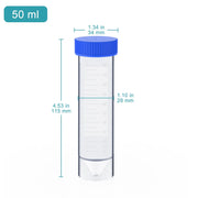 50 ml PP self-standing centrifuge tubes with screw caps conical bottom laboratory sample tubes 25-pack StonyLab