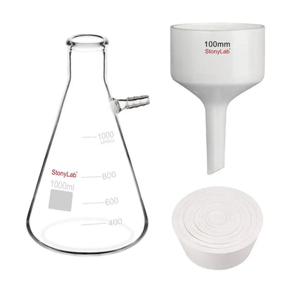 Porcelain Buchner Funnel Filtration Kits, 100 mm Porcelain Funnel, 1L Filter Flask Kits-Filtration Kits
