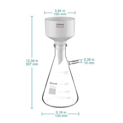 Porcelain Buchner Funnel Filtration Kits, 100 mm Porcelain Funnel, 1L Filter Flask Kits-Filtration Kits