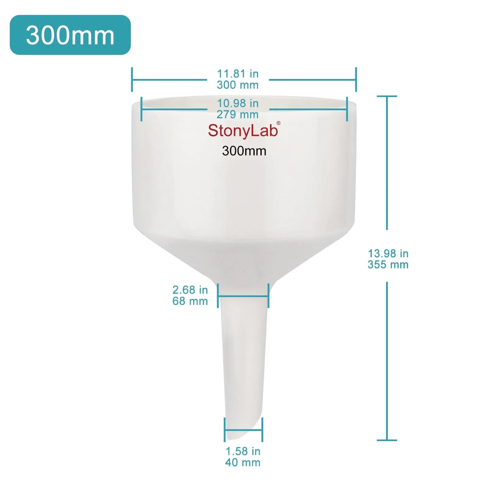 Porcelain Buchner Funnel, O.D 80 mm - 300 mm Funnels-Buchner