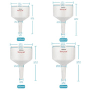 Side view and dimensional layout of the durable StonyLab Porcelain Buchner Funnel