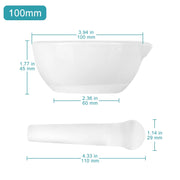 Close-up view showing the precise design and material of StonyLab Porcelain Mortar and Pestle Set