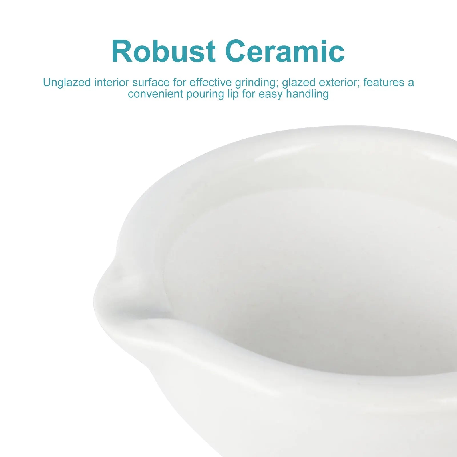 Side view and dimensional layout of the durable StonyLab Porcelain Mortar and Pestle Set