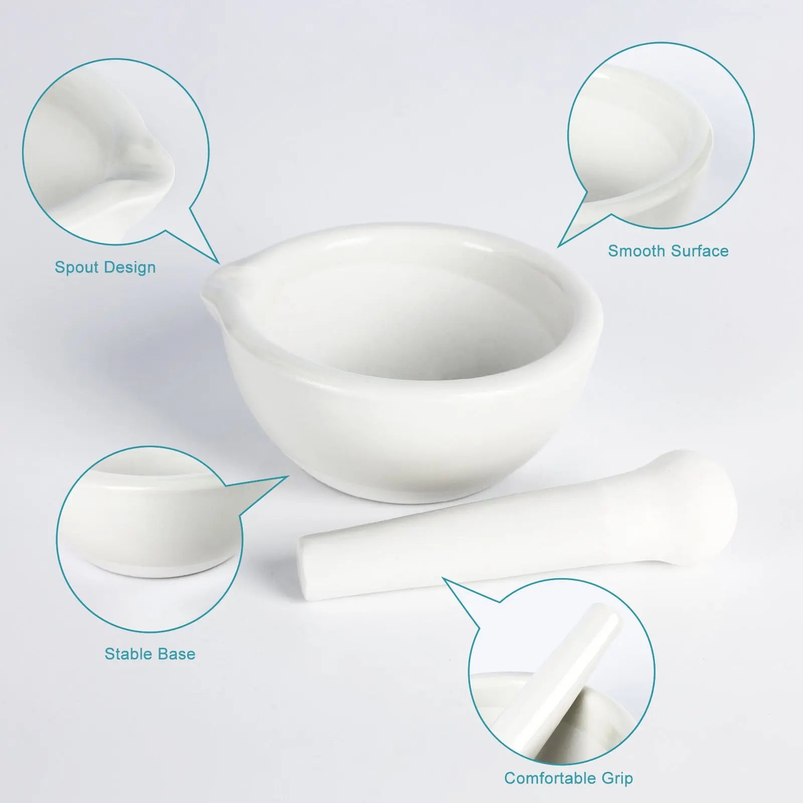 StonyLab Porcelain Mortar and Pestle Set heavy duty chemical processing configuration