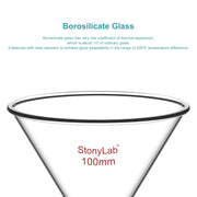 Side view and dimensional layout of the durable StonyLab Powder Funnel