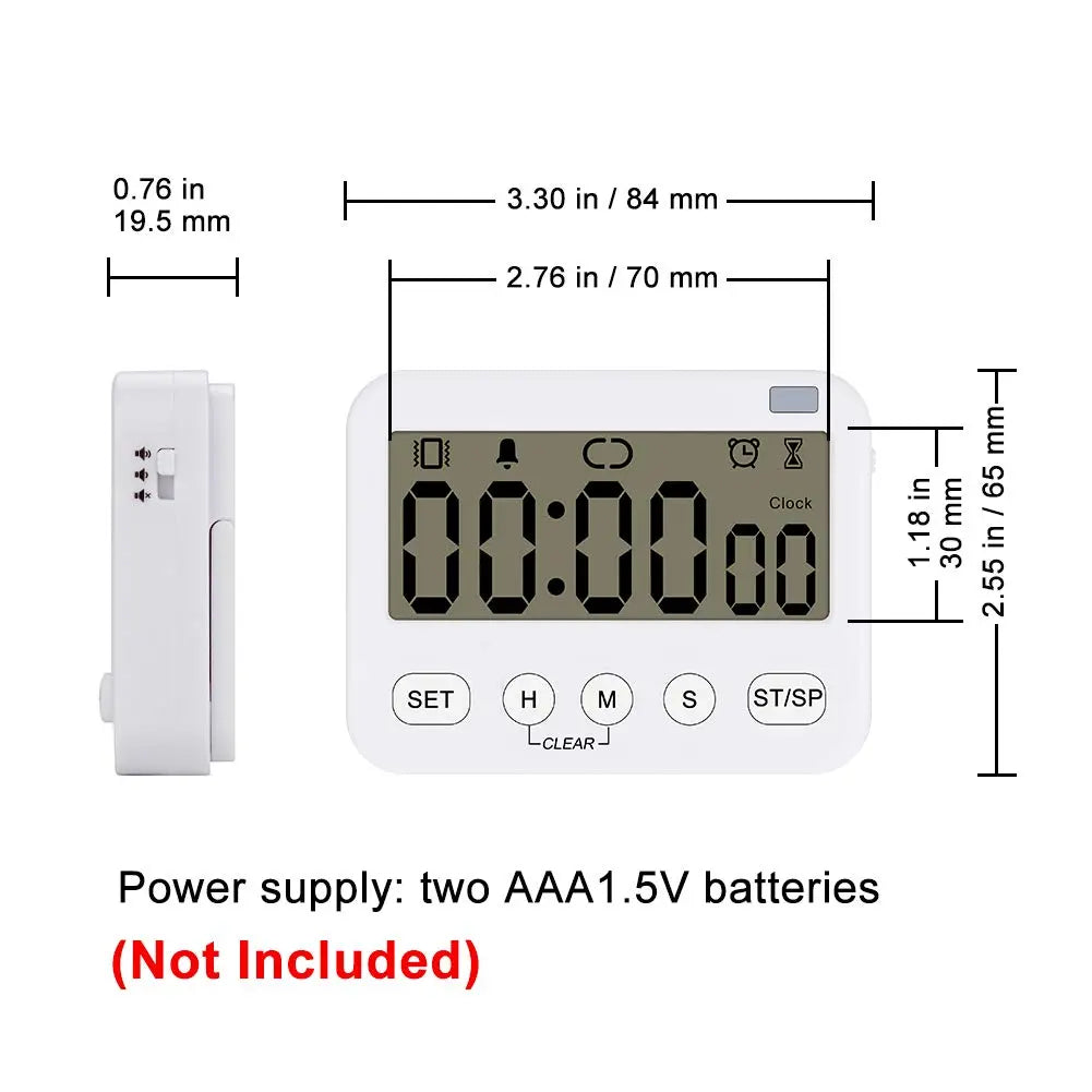 Alternative angle showing underlying build quality of StonyLab Digital Timer