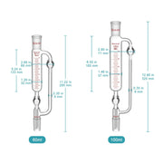 Close-up view showing the precise design and material of StonyLab Pressure Equalizing Graduated Addition Funnel