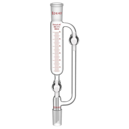 Pressure Equalizing Graduated Addition Funnel, 24/40 Joints, 2 PTFE Stopcock, 60-100 ml Funnels-Pressure Equalizing Addition