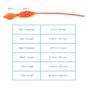 Side view and dimensional layout of the durable StonyLab Pressurized Rubber Ball