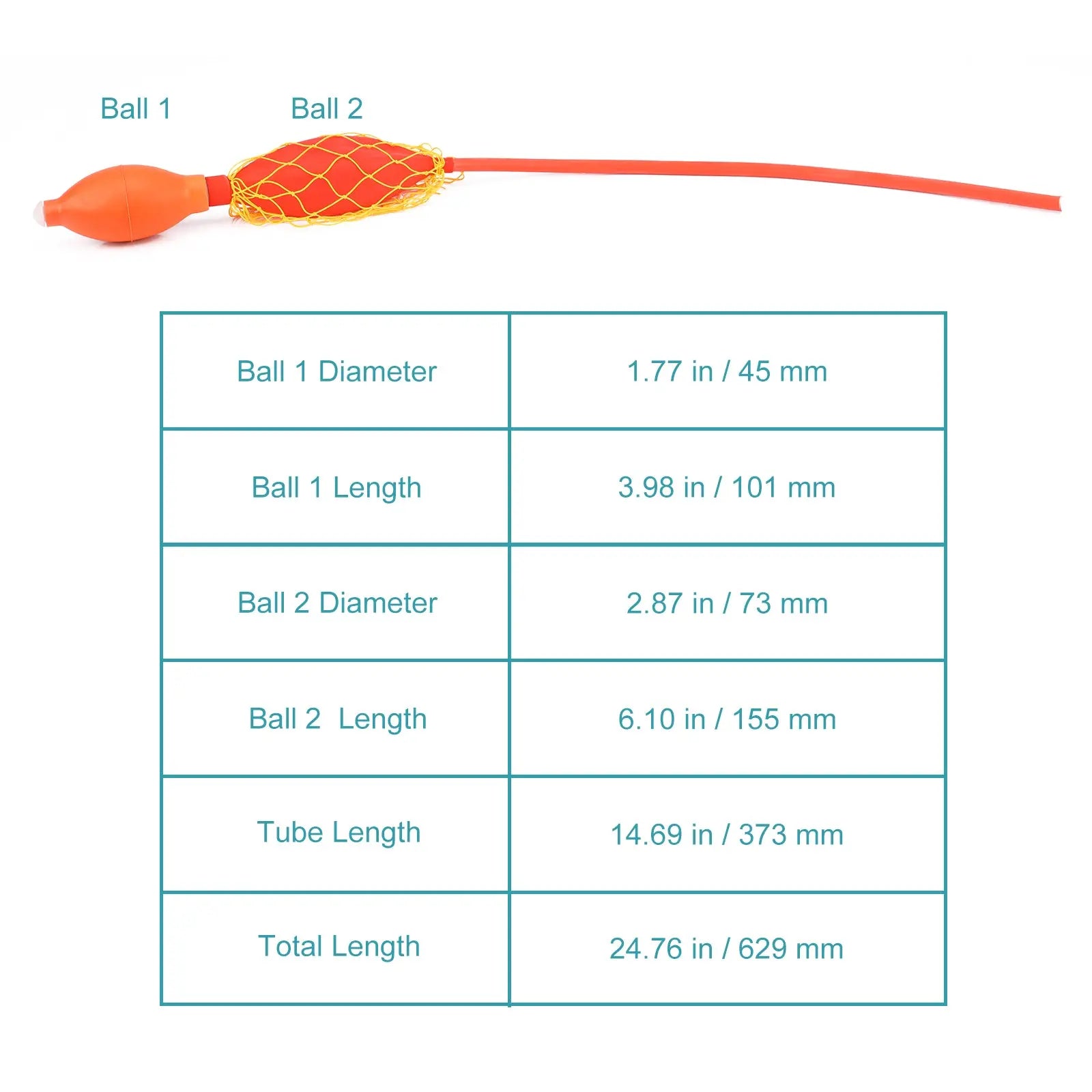 Side view and dimensional layout of the durable StonyLab Pressurized Rubber Ball