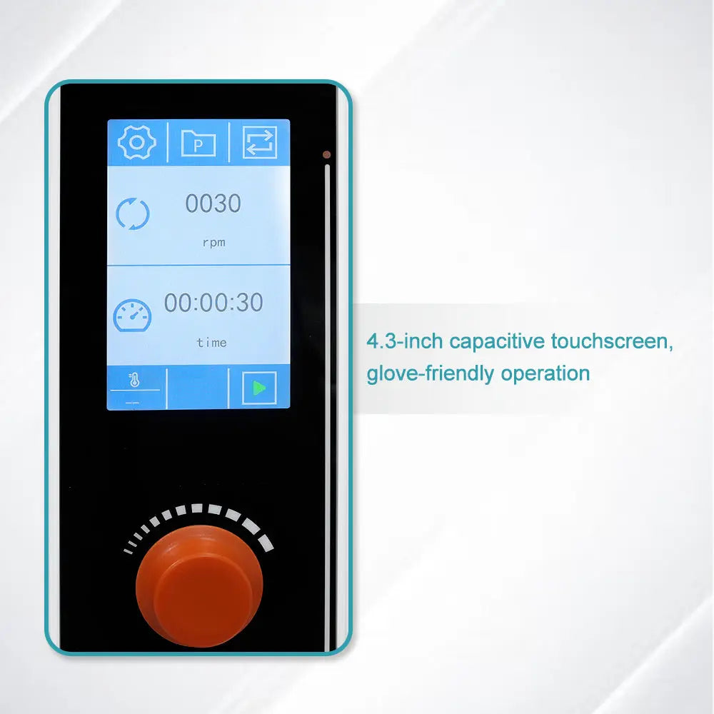 Programmable Overhead Stirrer with 4.3" LCD Touchscreen, Torque up to 100 N·cm, 30–2200 RPM