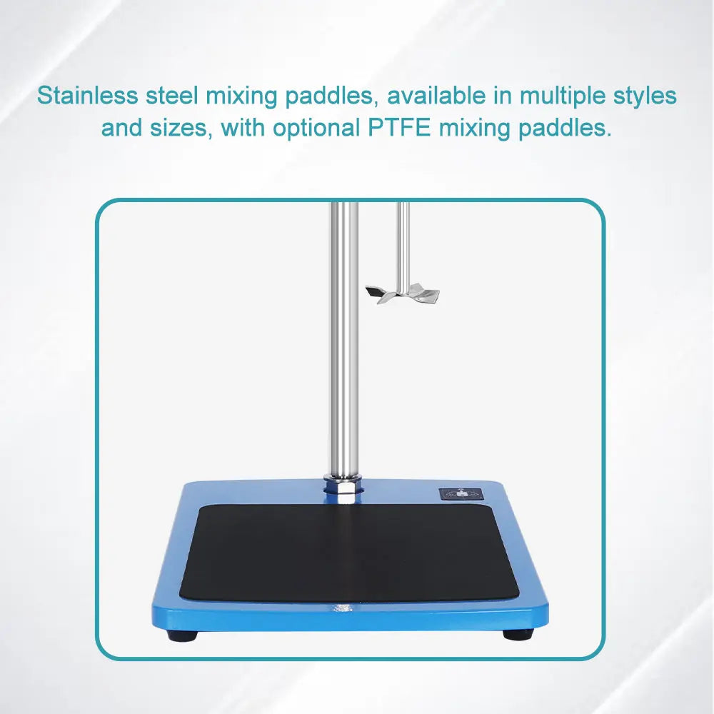 Alternative angle showing underlying build quality of StonyLab Programmable Overhead Stirrer with 4.3 in LCD Touchscreen