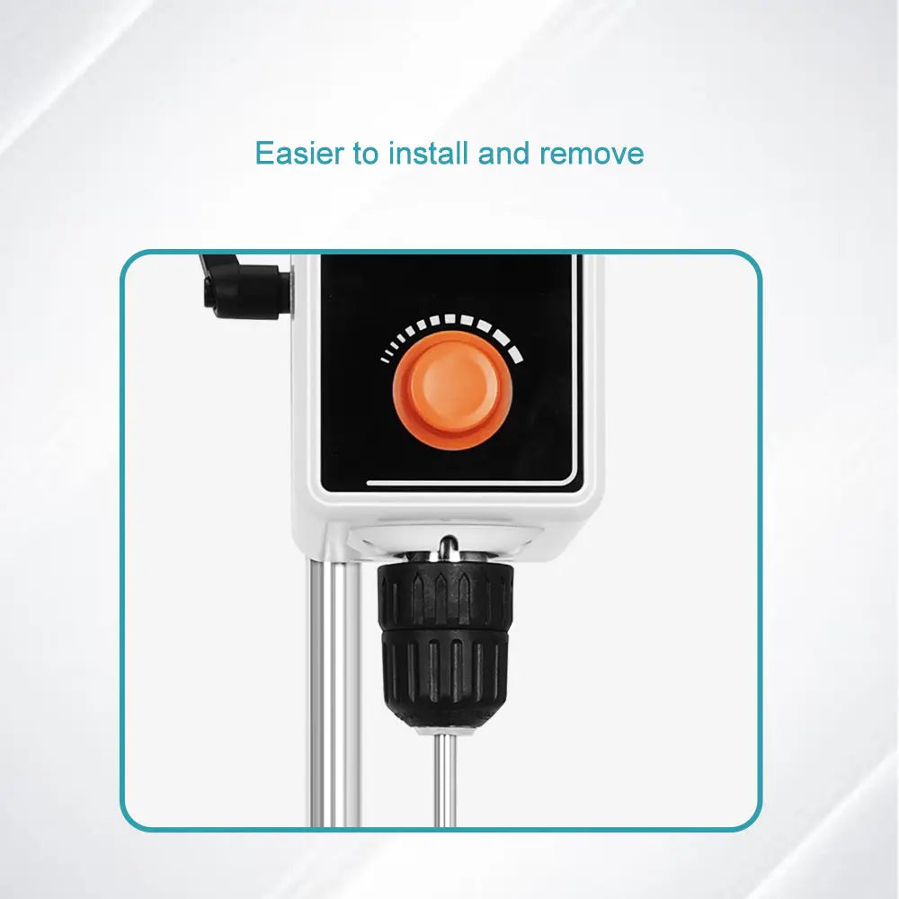 Comprehensive product view and setup components for StonyLab Programmable Overhead Stirrer with 4.3 in LCD Touchscreen