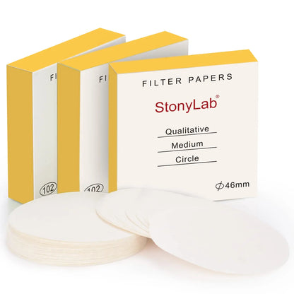 Qualitative Filter Paper, Medium Filtration Speed, 3 x 100 Pcs - StonyLab Filter Papers 46-mm