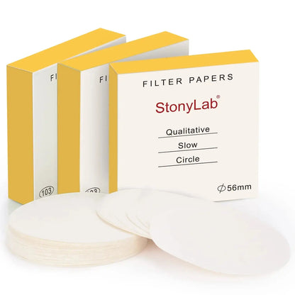 Slow Flow Rate Qualitative Filter Paper, 3 x 100 Pcs - StonyLab Filter Papers 56-mm