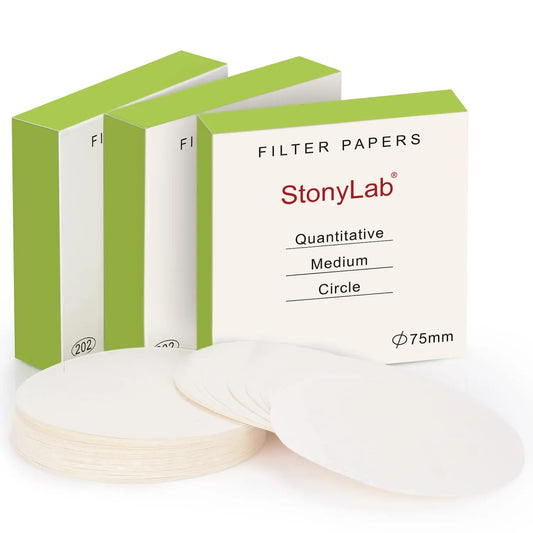 Quantitative Filter Paper, Medium Filtration Speed, 3 x 100 Pcs - StonyLab Filter Papers 75-mm