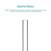 Side view and dimensional layout of the durable StonyLab Quartz Glass Test Tube