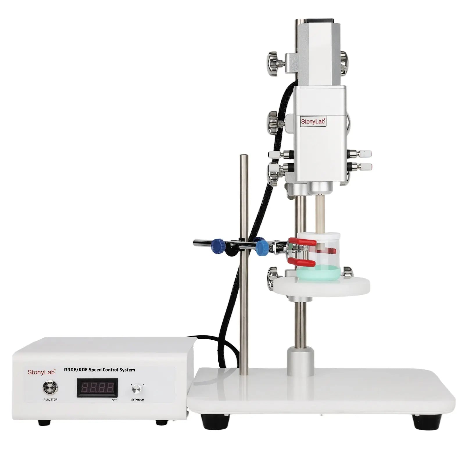 RRDE/RDE Rotating Electrode System, 50–9800 rpm Closed-Loop Speed Control, External Workstation Control, Compatible with Threaded Electrodes Electrode Rotators
