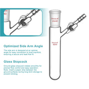 StonyLab Reaction Tube with Side Glass Stopcock heavy duty chemical processing configuration