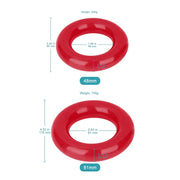 Close-up view showing the precise design and material of StonyLab Red Flask Ring