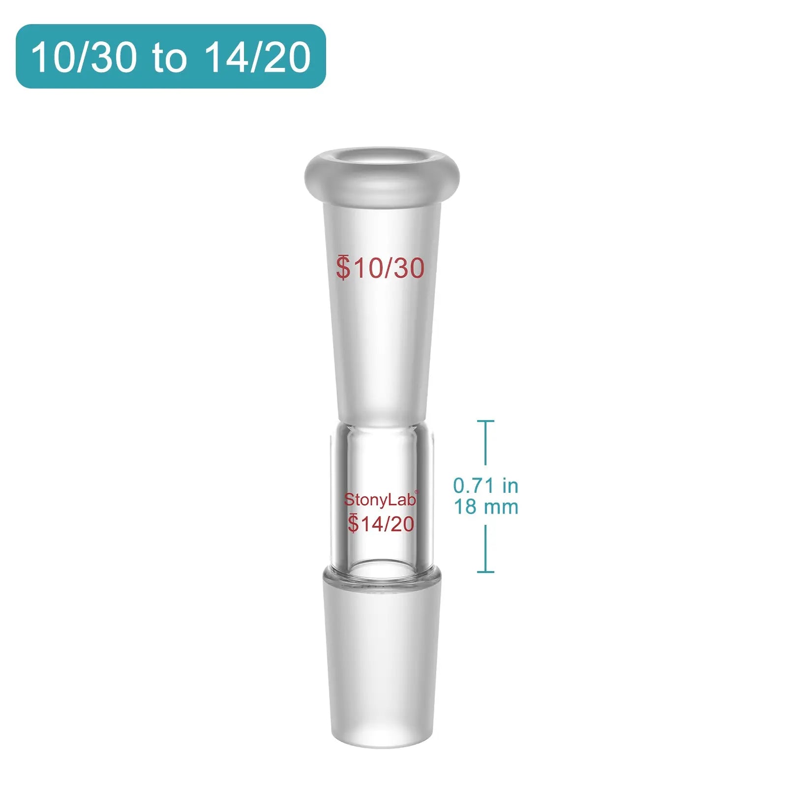 Close-up view showing the precise design and material of StonyLab Reducing Connecting Adapter