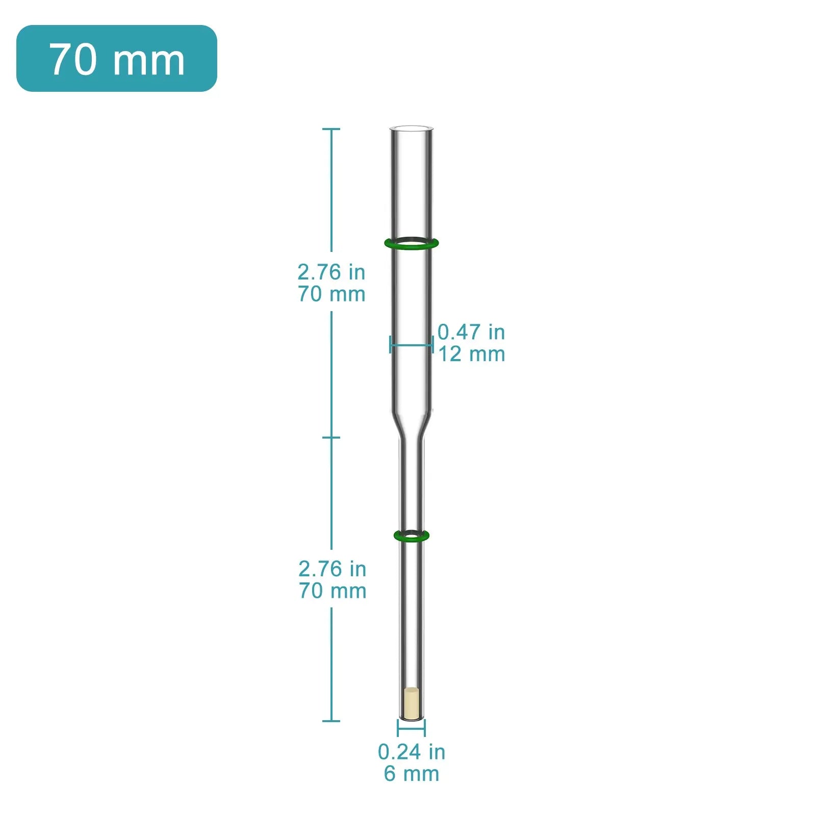 Reducing Electrochemical Salt Bridge for Reference Electrodes, Glass Luggin Capillary Bridge Tube, 6 mm Tip Salt Bridge