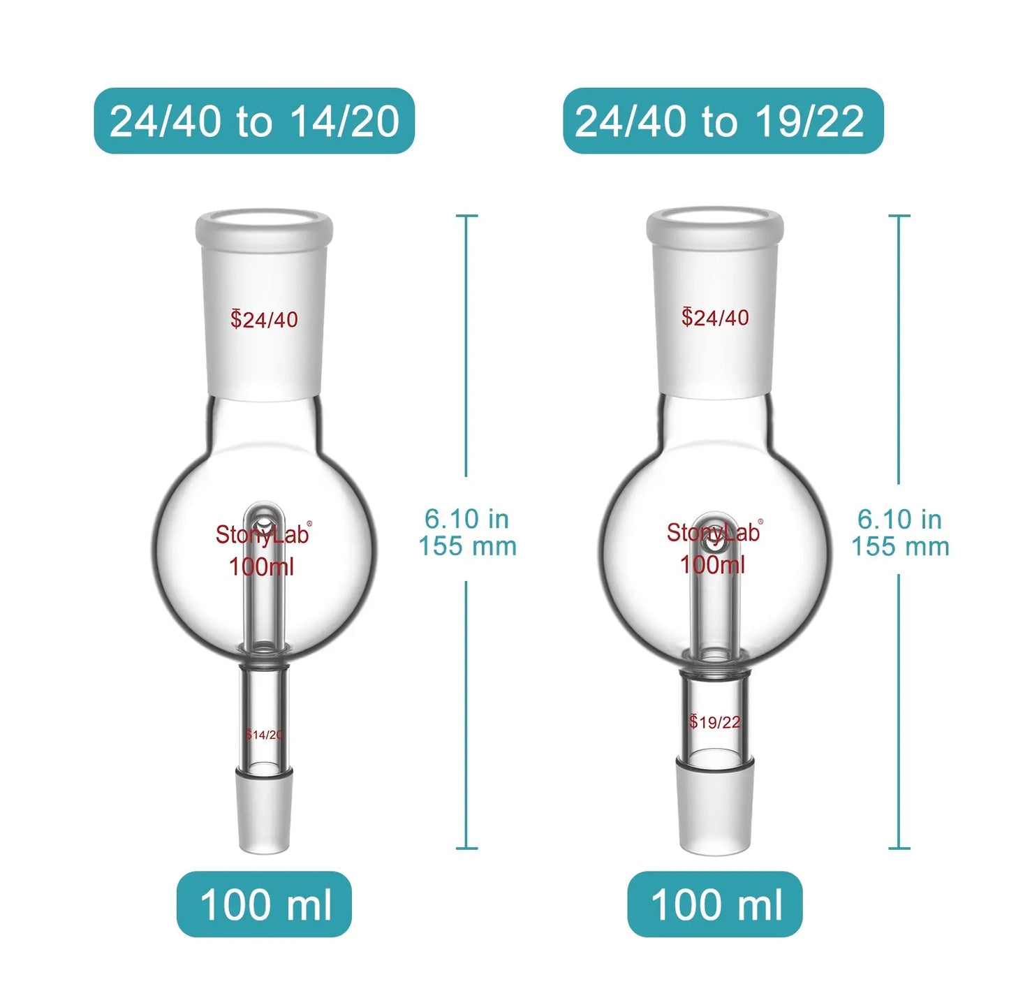 Close-up view showing the precise design and material of StonyLab Rotary Evaporator Bump Trap