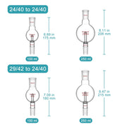 Side view and dimensional layout of the durable StonyLab Rotary Evaporator Bump Trap