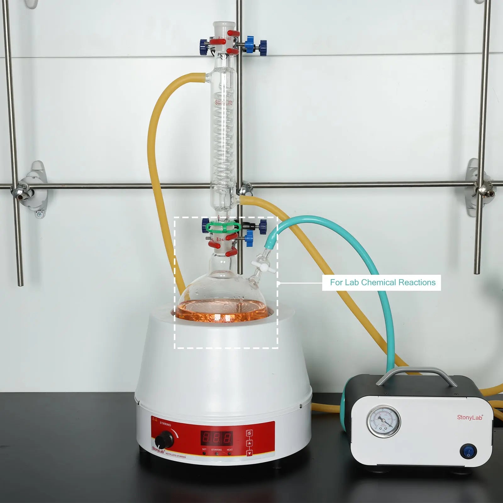 Round Bottom Reaction Flask, 24/40 Joint, PTFE Stopcock Valve, 50-1000ml Flasks-Round Bottom-1 Neck