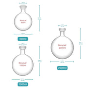 Close-up view showing the precise design and material of StonyLab Round Bottom Rotary Evaporator Collection Flask