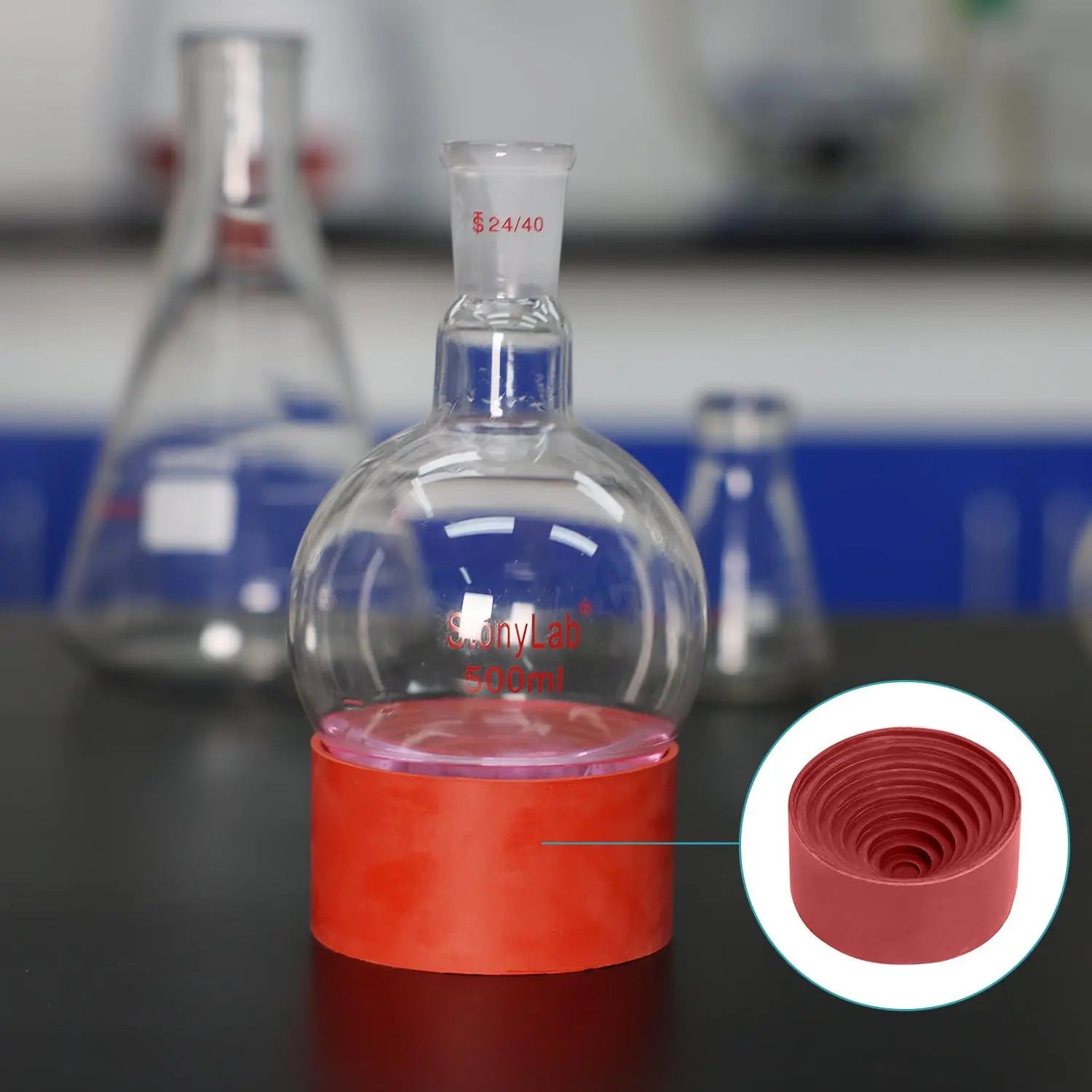 Rubber Flask Stand, Round Bottom Flask Support Holder - StonyLab