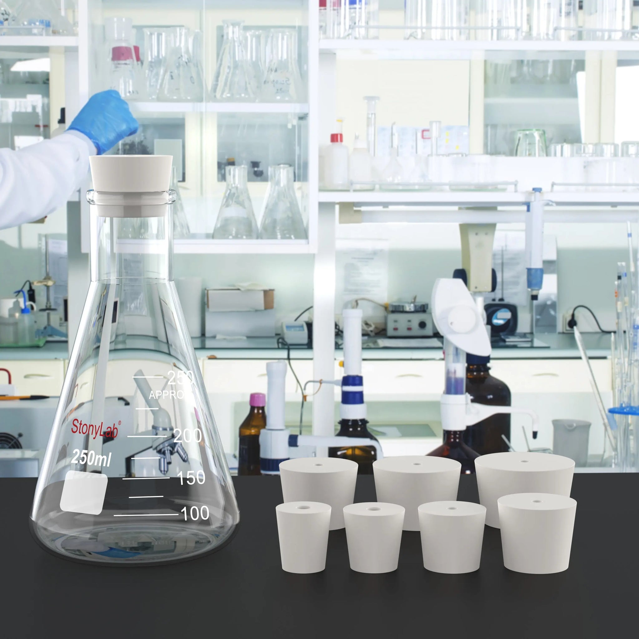 Comprehensive product view and setup components for StonyLab Rubber Stoppers