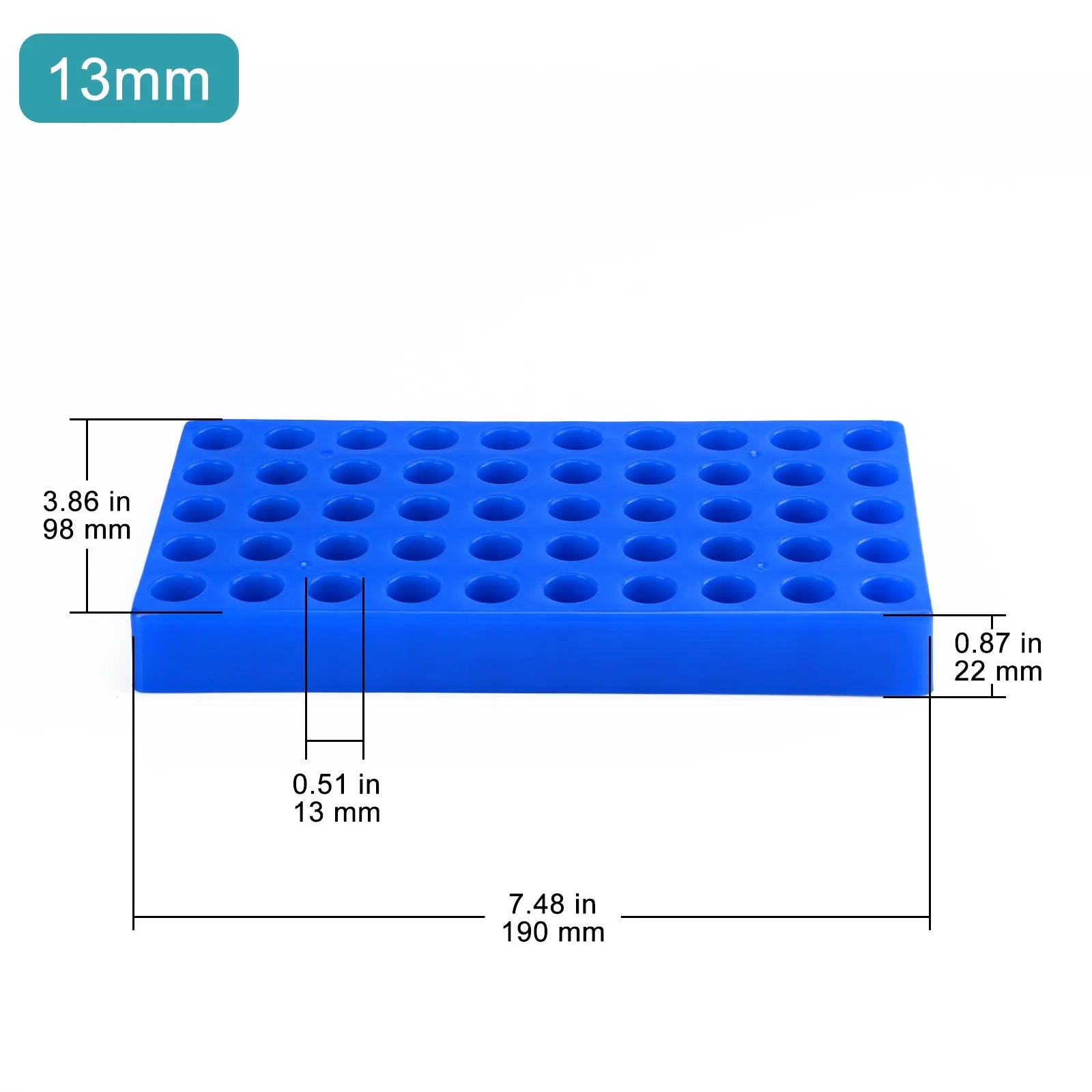 Close-up view showing the precise design and material of StonyLab Sample Vial Rack
