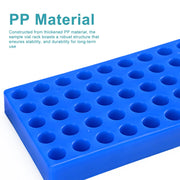 Side view and dimensional layout of the durable StonyLab Sample Vial Rack
