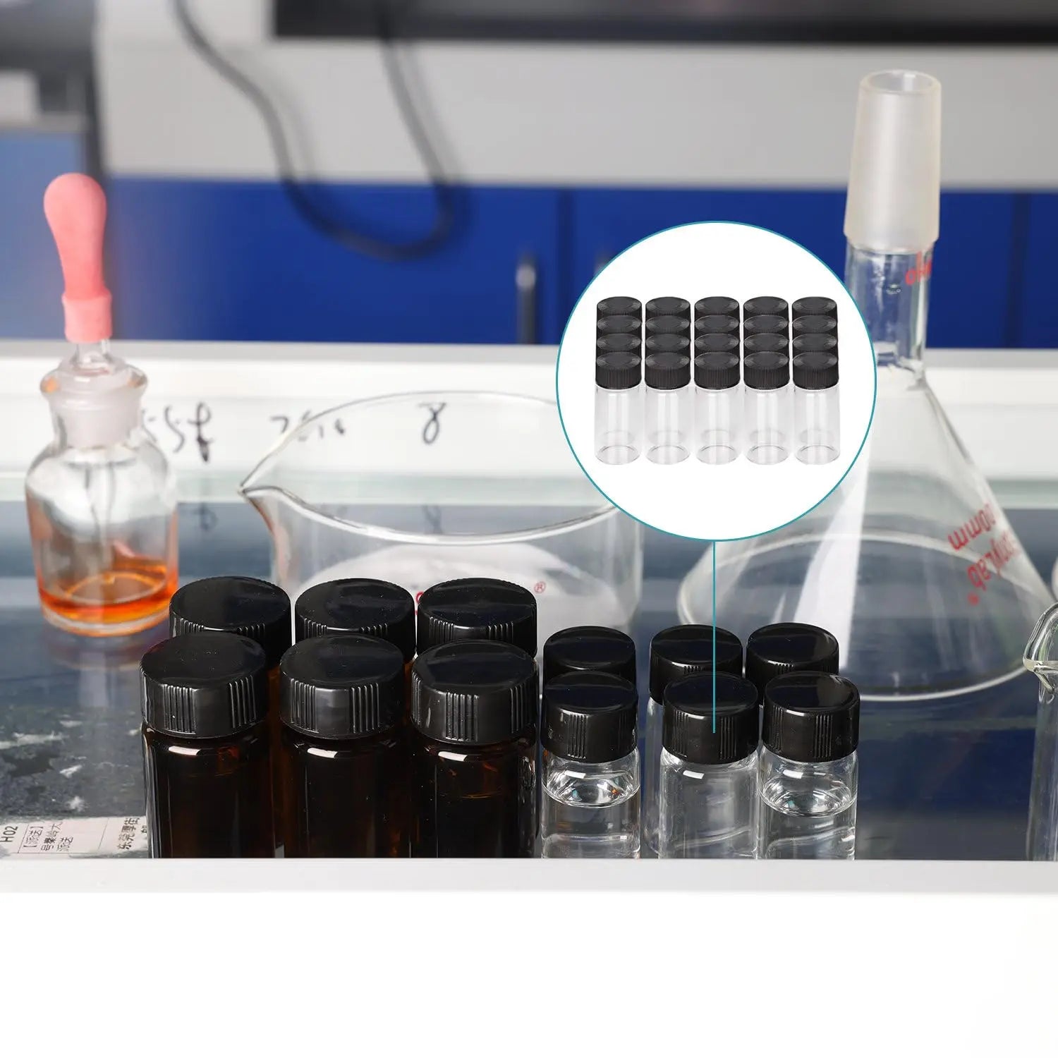 Glass Sample Vials with Cap, Sampling Bottle Reagent Bottle - StonyLab