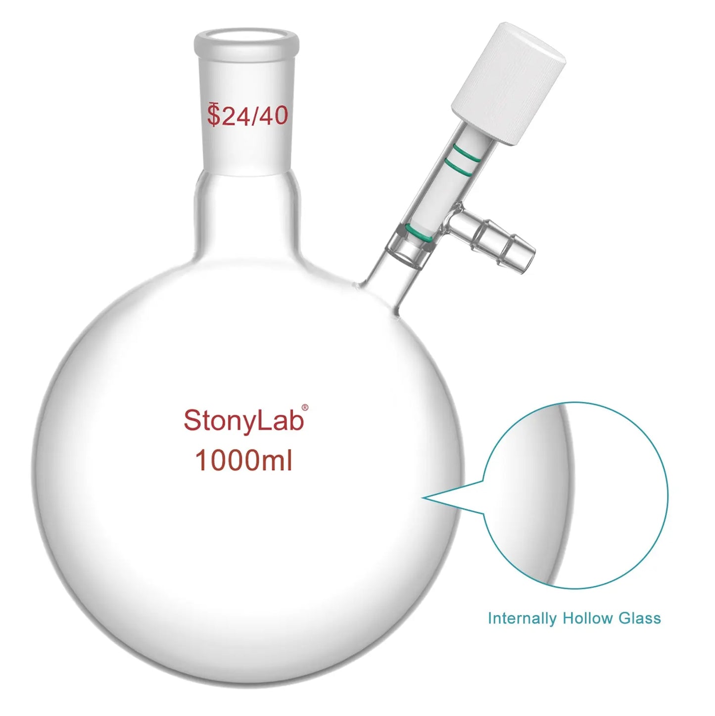 Schlenk Flask, 24/40 Joint, 500/1000 ml Flasks-Round Bottom-1 Neck