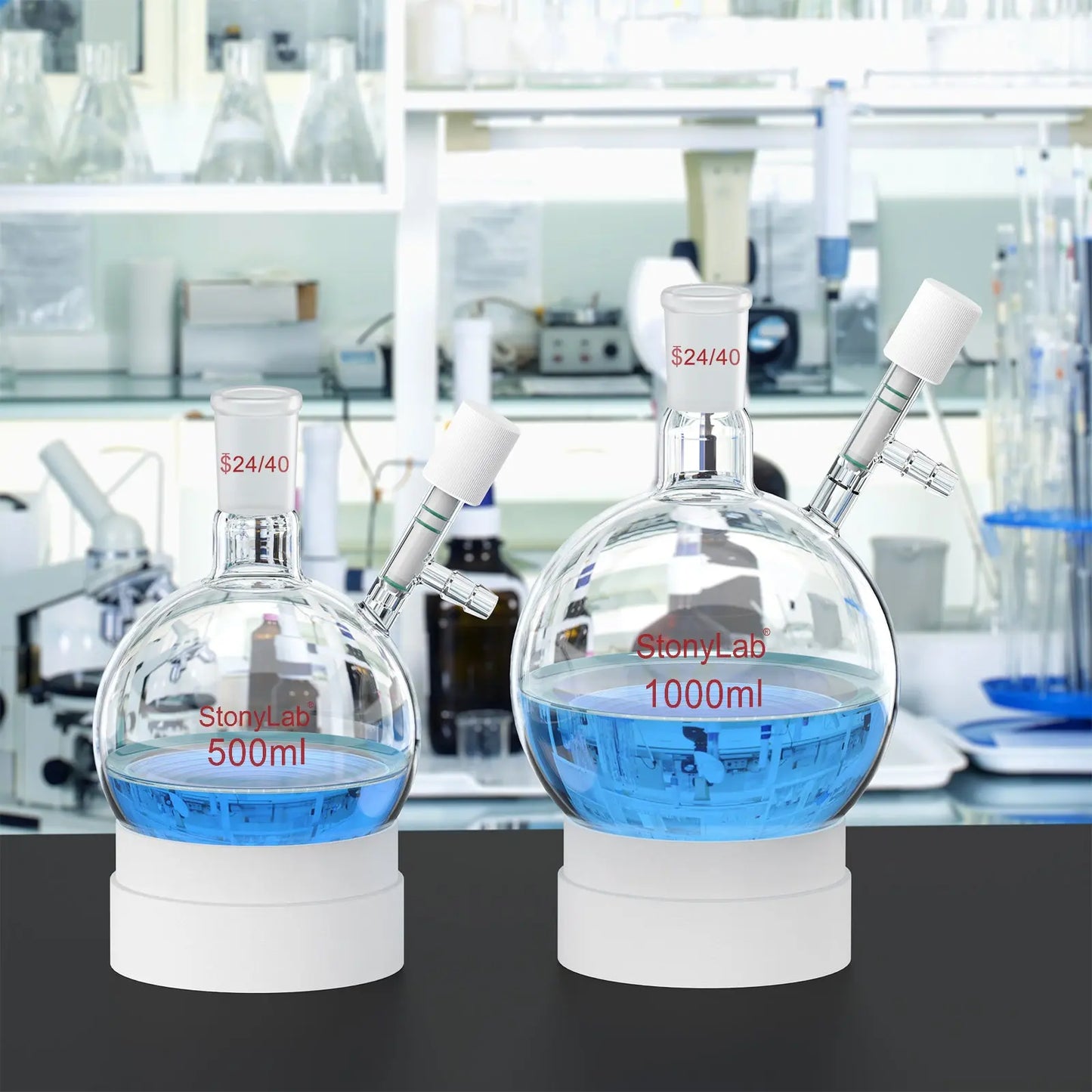 Schlenk Flask, 24/40 Joint, 500/1000 ml Flasks-Round Bottom-1 Neck