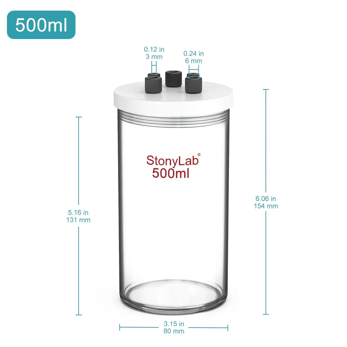 Comprehensive product view and setup components for StonyLab Sealed Electrolytic Cell [50-500 ml]