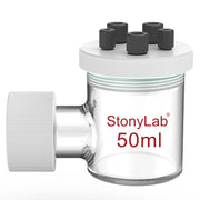 Comprehensive product view and setup components for StonyLab Sealed Electrolytic Cell with Quartz Side Window [50-100 ml]
