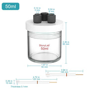 Close-up view showing the precise design and material of StonyLab Sealed Electrolytic Cell with Two Electrodes [50-100 ml]