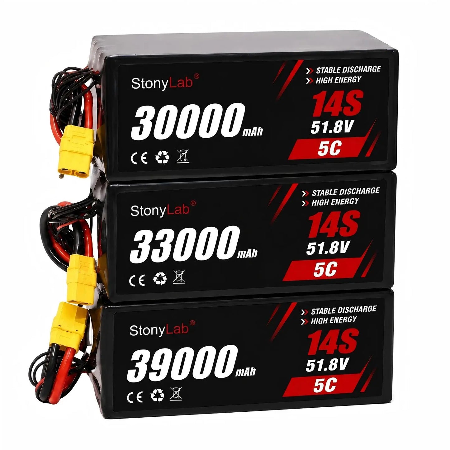 Semi-Solid State Industrial UAV Battery Pack, 400 Wh/kg High Energy Density, 14S 51.8V, 5C, 30000–39000 mAh (2 Packs) Industrial UAV Battery