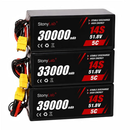 Semi-Solid State Industrial UAV Battery Pack, 400 Wh/kg High Energy Density, 14S 51.8V, 5C, 30000–39000 mAh (2 Packs) Industrial UAV Battery