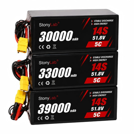 Semi-Solid State Industrial UAV Battery Pack, 400 Wh/kg High Energy Density, 14S 51.8V, 5C, 30000–39000 mAh (2 Packs) Industrial UAV Battery