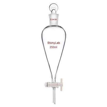 Separatory Funnel with 24/29 Joint, Glass Stopper and PTFE Stopcock, 60-2000 ml Funnels-Separatory