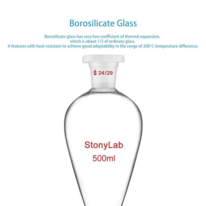 Separatory Funnel with Glass Stopcock Valve Separatory Funnels