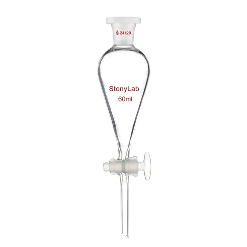 Separatory Funnel, 24/29 Joint, Plastic Stopper and Glass Stopcock, 60-2000 ml
