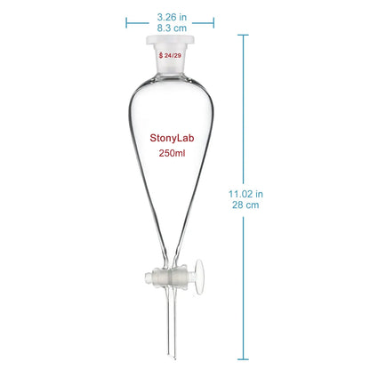 Separatory Funnel with Glass Stopcock Valve - StonyLab Separatory Funnels 