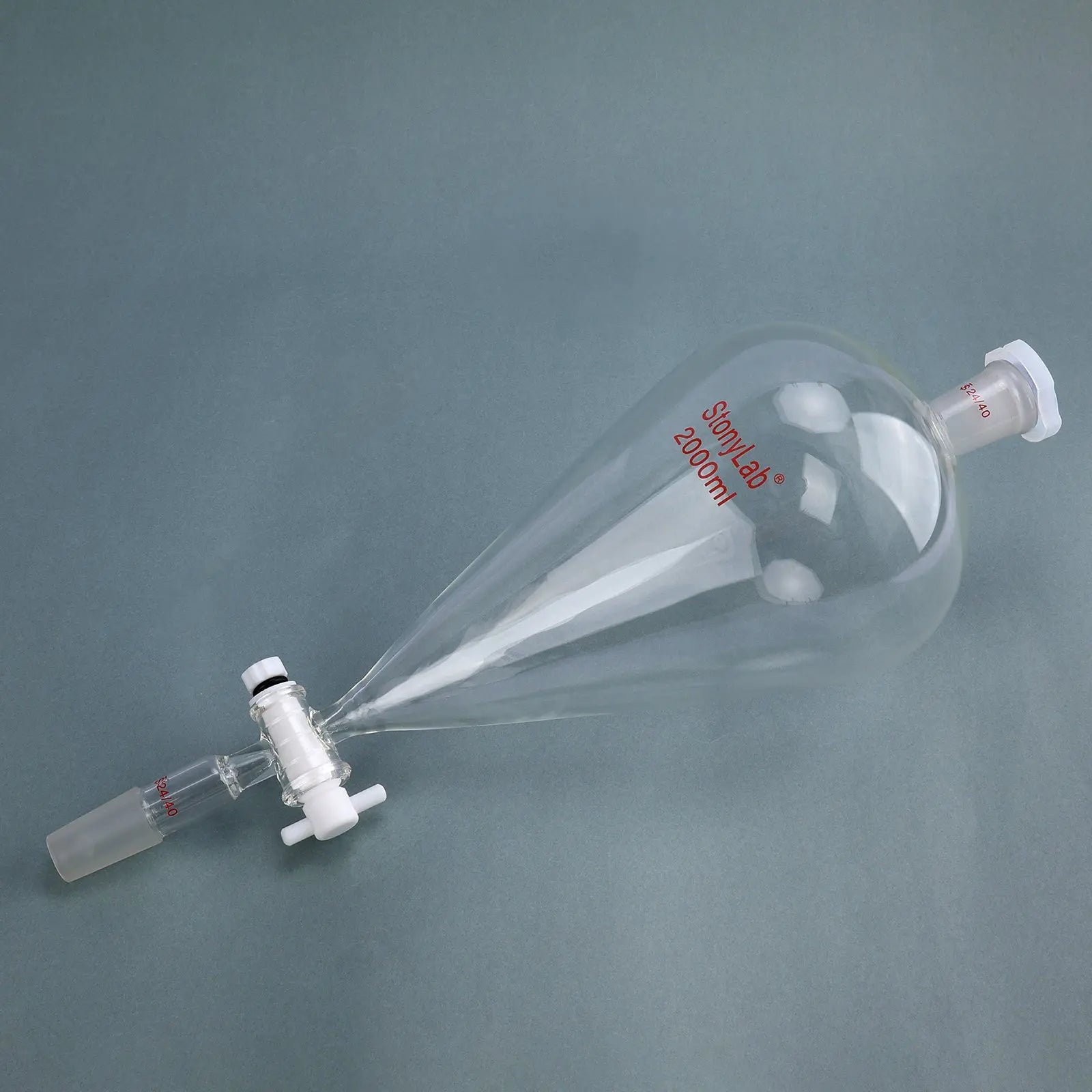 Comprehensive product view and setup components for StonyLab Separatory Funnel with PTFE Stopcock